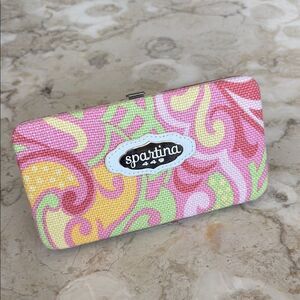NWT Spartina 459 Sea Island Linen & Leather Wallet